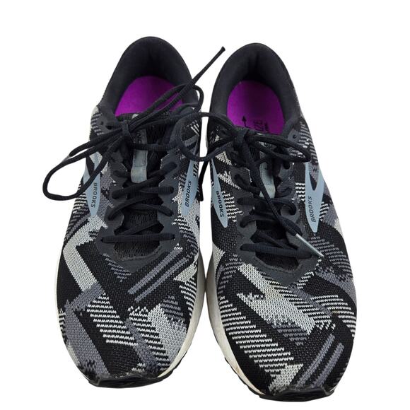 Brooks Running Shoes Womens 9.5 Launch 6 Black Gray Geometric Athleisure Comfort - Picture 5 of 13